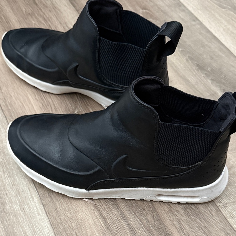 Nike Women’s Black High-Top Slip-On Sneakers with White Sole